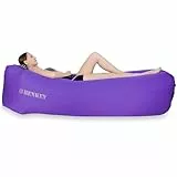 SHENKEY Aufblasbares Sofa,Luftsofa-Hängematte mit Wasserdichtem und Auslaufsicherem Design - Perfekte Tragbare Aufblasbare Couch für Garten, Seeufer, Strand, Camping und Musikfestivals (Lila)