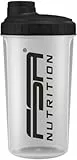 FSA Nutrition Protein Shaker 700 ml mit Messskala und Drehverschluss, für Diät- und Protein-Shakes, BPA frei Transparent