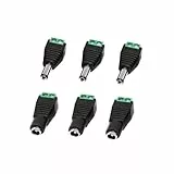 JZK 3 Paar 5,5 mm x 2,1 mm DC-Netzteilstecker, 12 V Stecker/Buchse mit Schraubklemmen, DC-Buchsen-/Steckeradapter für CCTV-Überwachungskameras, Router, LED-Streifen