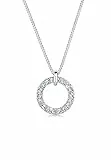 Elli Halskette Damen Solitär Kreis Anhänger mit Kristallen in 925 Sterling Silber