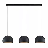 Lindby Esstisch Pendelleuchte schwarz gold Metall, Hängeleuchte Esszimmer 3x E27 ohne Leuchtmittel Hängelampe Wohnzimmer Pendellampe Esszimmerlampe