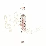 Relaxdays Windspiel, Glocken & Elefanten, Metall Glockenspiel, 90 cm lang, draußen & drinnen, Klangspiel hängend, Kupfer