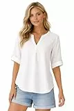 Eight 2 Nine Damen Leinen Bluse atmungsaktiv Kurzarmbluse Sommer Urlaub