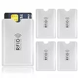 WJRQD 5X TÜV-geprüfte RFID Schutzhüllen, Kreditkarten-, EC- & Bankkarten-Hülle mit NFC-Blocker, Schutz vor Datendiebstahl bei Kreditkarten, Personalausweis & EC-Karten.
