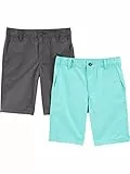 Simple Joys by Carter's Jungen Shorts mit Flacher Vorderseite, 2er-Pack, Grau/Minzgrün, 3 Jahre