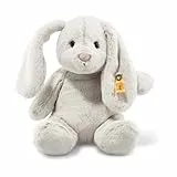 Steiff Hoppie Hase mit Schlappohren 28 cm hellgrau, Plüschtier, Soft Cuddly Friends, flauschiges Stofftier zum Kuscheln und Spielen, Kuscheltier für Mädchen und Jungen, waschmaschinenfest