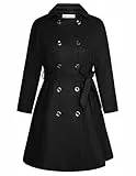 Hanna Nikole Mantel Damen Große Größen Mantel Winter Zweireihiger Klassisch Lang Wollcoat Mit Taschen Schwarz 48
