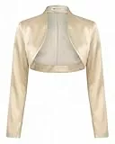Bolerose formal Satin Langen Ärmel Bolero (Champagner, S)