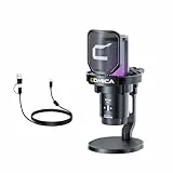 COMICA EJoy Uni USB Gaming Mikrofon, Kondensator Mikrofon mit Noise Cancellation, RGB-Beleuchtung, Stummschaltung, Gain-Regler & Monitoring, für Streaming, Podcast, Studio, PC, PS4/PS5, Mac, Schwarz