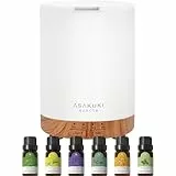 ASAKUKI 300ML Aroma Diffuser mit 6 * 10ML Ätherische Öle Set, Ätherische Öl Diffusor,Ultraschall-Luftbefeuchter für Home Office, 15 Farbe LED mit 4 Timer Einstellung