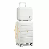 Sea choice Hartschalen Koffer Trolley Erweiterbar Kabinen Handgepäck 100% PP Leicht Reisekoffer mit 360°Doppel Spinner Rollen & TSA Schloss