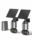 BOTSLAB 4K Überwachungskamera Aussen Solar Akku, 2 Cam-Kit mit HomeBase, 32GB Lokaler Speicher, Keine Gebühren, 360°Panorama WLAN Kamera Outdoor mit 8MP UHD Farbnachtsicht, KI-Erkennung,