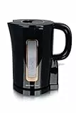 Emerio WK-125130 Wasserkocher, 1.7 Liter, 2200 Watt, BPA frei, Heizelement aus Edelstahl, Wasserstandsanzeige, Auto-Off, Trockengehschutz, schwarz/gold