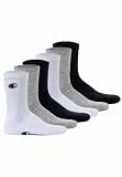 Champion Unisex Basics 6pk Crew Sportsocken, Marineblau, Weiß, Hellgrau Meliert, 39-42 EU
