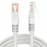 TNP 1m LAN Kabel, CAT5e Netzwerkkabel, flexibles Ethernet Kabel, professionelle vergoldete RJ45 snagless Patch Kabel für Computer, Internetkabel für PC, WLAN-Router, Netzwerk Mediaplayer, Weiß