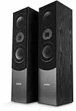 Bennett & Ross Radiant 3-Wege HiFi Standlautsprecher Paar (350W RMS, 6,5' Tieftöner, 6,5' Mitteltöner, 1' Hochtöner, Bassreflex-Konstruktion, Maserung in Holzoptik) schwarz