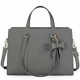 NEWHEY Handtasche Damen Shopper Damen Große Schwarz Tasche Damen Laptoptasche 15.6 Zoll PU Leder Umhängetasche Arbeitstasche für Business Arbeit Schule (Grau)
