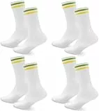 Smart Sir Socken Herren Damen Sportsocken 4 paar Tennissocken Schwarz Lange Baumwollsocken Weiß Laufsocken Arbeitssocken weiss,39-42