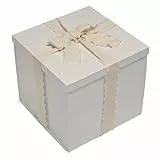 Tekhoho Off-White Geschenkbox 22x22x20.5cm, Premium Geschenkboxen für Geschenke mit Deckel und Geschenkband für Weihnachten, Hochzeit, Geburtstag, Geschenkverpackungen
