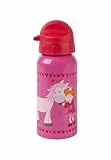 SIGIKID Edelstahl Trinkflasche Pinky Queeny, auslaufsicher, BPA-frei, robust, leicht, Drehverschluss zerlegbar, gut zu reinigen, für Kinder 3-8 Jahre, Art.-Nr. 25288, Einhorn/pink-rot 400 ml