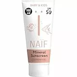 Naïf - Sonnencreme auf mineralischer Basis - für Baby & Kind - LSF 50 - Milder Duft - Creme ohne Octocrylene - UVA & UVB Schutz - Wasserresistent - Dermatologisch getestet - Ohne Mikroplastik - 100ml