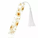 Gepresste Blumen Lesezeichen, Harz Personalisiert Lesezeichen Seitenmarkierung mit Quasten Natürliche Getrocknete Blume Lesezeichens Geschenke für Leser Lehrer Studenten Festival Karneval(Rosa)