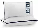 Utopia Bedding Kopfkissen (2er Set), 40 x 80 cm Schlafkissen, Gebürsteter Stoff Bezug Bettkissen, Premium Qualität Weich et Atmungsaktiv Kissen (Marineblau)