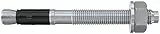 fischer Bolzenanker FAZ II Plus 12/160 gvz, Schwerlastanker mit hoher Tragfähigkeit, Ankerbolzen für Befestigungen schwerer Lasten und Stahlkonstruktionen, Seismik- & ETA-Zulassung