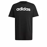adidas Herren Essentials Single Jersey Linear Embroidered Logo Tee, Black, M
