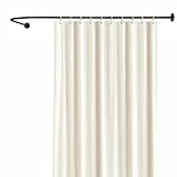 Duschvorhangstange Ohne Bohren, Edelstahl Eck Duschstange L Form, Verstellbare 70-95x105-165cm, Duschvorhang für Badezimmer Badewanne Toiletten (Schwarz)