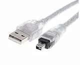 USB auf 4-Pin iLink Stecker IEEE 1394 Firewire 400 Datenkabel | 1,5 Meter | Kompatibel mit Sony DCR-TRV75E DV Kamera
