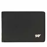 BRAUN BÜFFEL - Geldbörse Herren aus echtem Rindleder Golf 2.0 - Geldbeutel Portemonnaie schmales Design für Männer mit 4 Kartenfächern - Klassisches Portmonee mit Münzfach & Netzfach - Edles Schwarz