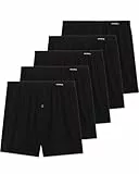 FM London Herren 5er-Pack Boxershorts Weit Boxers, Schwarz, XXL EU