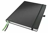 Leitz Complete Qualitäts-Notizbuch A4 kariert, 160 Seiten, 80 Blatt, Hardcover mit hochwertigem Einband, 100 g/m² Papier FSC zertifiziert, Verschluss, Lesezeichen, Stiftschlaufe, Schwarz, 44710095