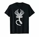 20th Century Fox Alien 45th Anniversary Movie Xenomorph Facehugger Art T-Shirt - Unisex - Schwarz - Klein (EU) - Kurzarm - Klassische Passform - Offizielle Alien Movie Kunst - Doppelt genähter Saum