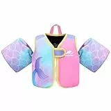 Gogokids Kinder Schwimmweste mit Schwimmärmeln, Kleinkinder Schwimmjacke mit Armbändern Jung Mädchen Schwimmhilfe Auftrieb für 2-3 Jahre/15-19 KG für Pool, Schwimmunterricht, Schwim und Wasserpark
