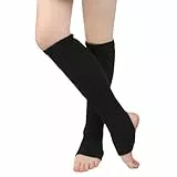 FangBoJie Damen Mädchen Ballettstulpen mit Fersenloch, Leg Warmers, Tanzen Stulpen Beinwärmer Ballett Yoga Stulpen Legwarmer Beinstulpen, Einheitsgröße (Schwarz)