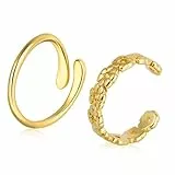 Mikovivi 2 Stk Goldene Zehenringe, Verstellbar Offene Zehenringe aus Kupfer Blumen und Wassertropfen Stil Fußschmuck für den Strand für Frauen Sommerdekoration