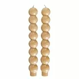 BUTLERS BUBBLES Stabkerzen 2er Set beige Ø 3,5x24cm Paraffin | konische Tafelkerzen | dekorative Kerzen für festliche Anlässe | Weihnachtsschmuck & Tischdekoration