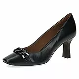 CAPRICE Damen Pumps aus Leder mit Stilettoabsatz, Schwarz (Black Nappa), 39 EU