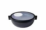 Mepal - Meal Prep Boxen Vita - Bento Schüssel - Brotdose mit Fächern - Extra Fach mit Deckel, Dressing-Deckel & Tablett - Bentobox - 1500 ml - Nordic black