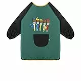 Malschürze Kinder Wasserdicht Kinder Malkittel Malerkittel für Kinder einstellbar Bastelschürze für Kinder 5-11 Jahre Mädchen/Junge mit Ärmeln und Big Taschen für Schule Kunst Malerei