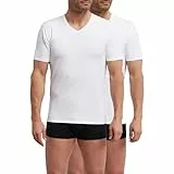 Dim T-Shirt Mann Thermoregulierend Baumwolle V-Ausschnitt Dim Sport x2 Weiß M