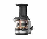 Kenwood Slow Juicer KAX720PL Zubehör für Kenwood Küchenmaschinen, elektrischer Entsafter mit 400ml Saftbehälter und Anti Tropf Funktion, Silber Grau