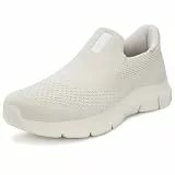 Gaatpot Damen Herren Slip on Sneakers Bequeme Turnschuhe Schlupfschuhe Outdoor Leichte Freizeit Walking Schuhe Ohne Schnürsenkel MIt Arch Support Beige 40