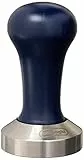 De'Longhi DLSC058, Kaffee-Tamper aus robustem Edelstahl mit stilvollem Holzgriff, in elegantem Blau/Silber