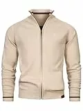Indicode Herren INArutemia Strickjacke aus Baumwolle | Fein-Strick Cardigan mit Stehkragen und Reißverschluss Kit, L