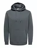 Only & Sons Herren O&S Weicher Kapuzen Pullover Basic Sweatshirt Hoodie Jumper Sweater ONSCERES, Farben:Grau, Größe Pullover:L