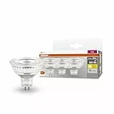 Osram LED-Reflektorlampen MR16 mit Retrofit-Stecksockel, 50 Watts Ersatz, GU5.3, MR16 reflector, 2700 Kelvin, Warm weiß, Klares Glas, 3-er Pack