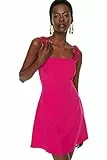 Trendyol Damen Mini Basic Regular Woven Kleid, Fuchsia, 38